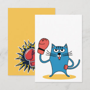 Carte Chat avec gants de boxe