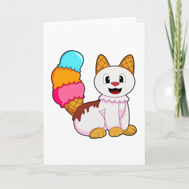 Carte Chat avec Popsicle (Devant)