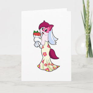 Carte Chat avec robe Mariage & Bund de Fleur