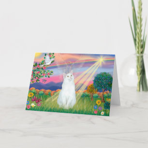 Carte Chat blanc - Angel nuageux