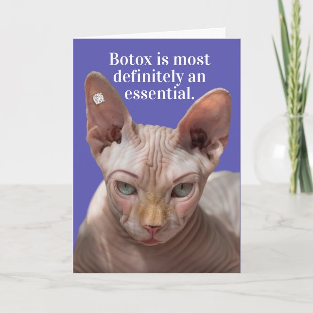 Carte Chat-Botox Rincé Drôle Est Essentiel (Devant)