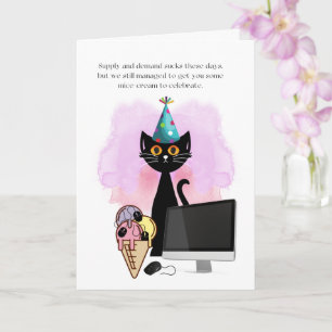 Carte Chat Casquette de parti sarcastique Chat Funny C