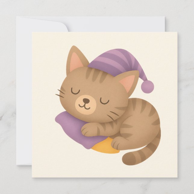 Carte Chat chaton endormi (Devant)