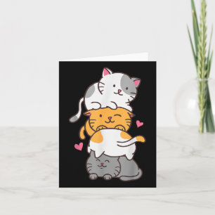 Carte Chat Chats Cute Kitty Pile Anime Kawaii Neko