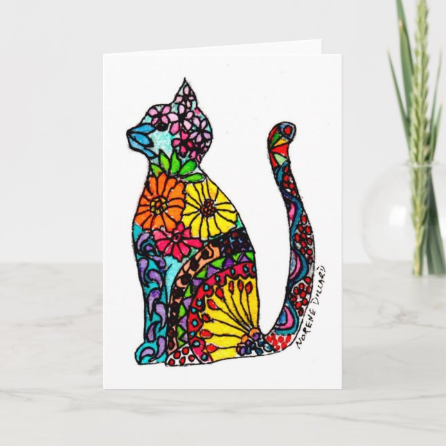Carte Chat colorée (Devant)