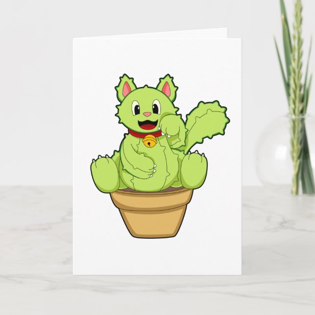 Carte Chat comme Cactus (Devant)