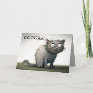 Carte Chat Coupable Modifiable a Manqué un Anniversaire