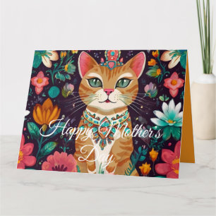Carte Chat couronné orné de bijoux