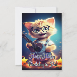 Carte Chat d'anniversaire très heureux