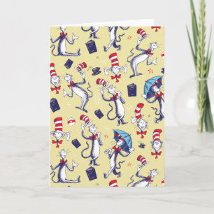 Carte Chat Dans Le Casquette   Motif jaune