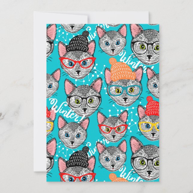 Carte Chat dans le chapeau (Devant)