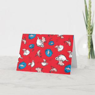 Carte Chat dans le Chapeau Le Poisson Motif Rouge