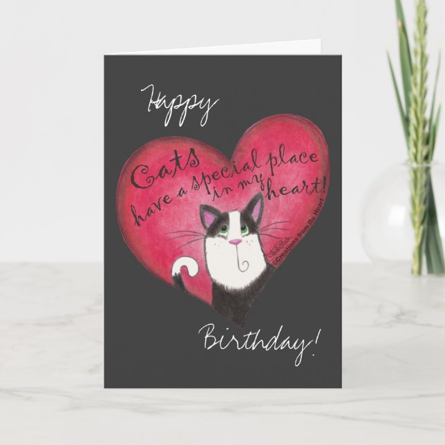 Carte Chat dans le coeur (Devant)