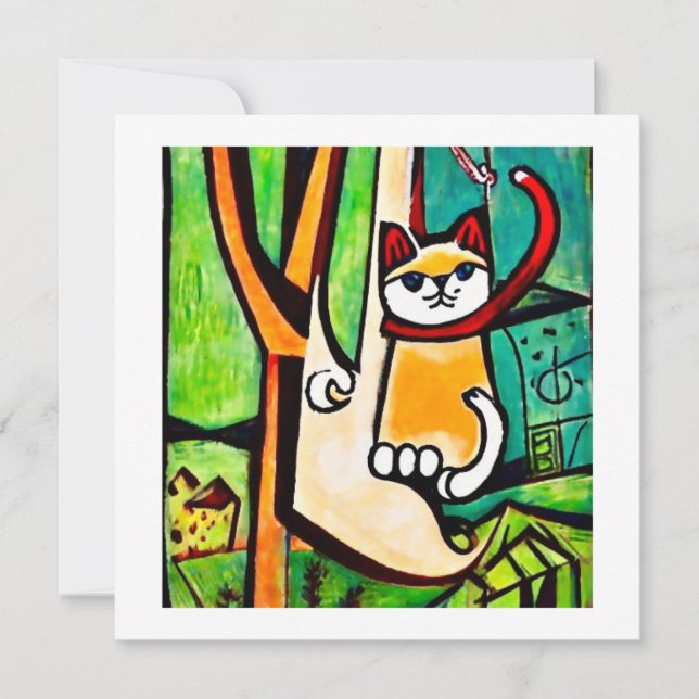 Carte Chat dans un arbre (Devant)