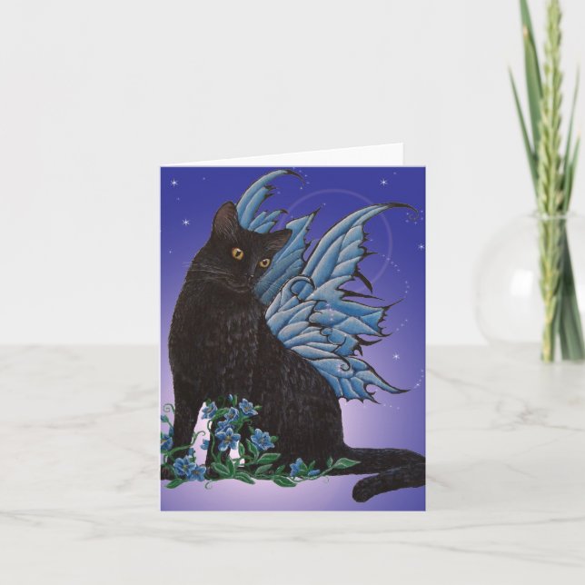 Carte Chat de fée noir (Devant)