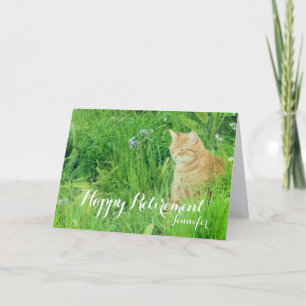 Carte Chat de gingembre de sommeil de retraite dans un