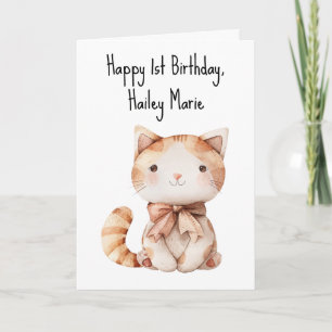 Carte Chat de jouets en peluche personnalisé pour le pre
