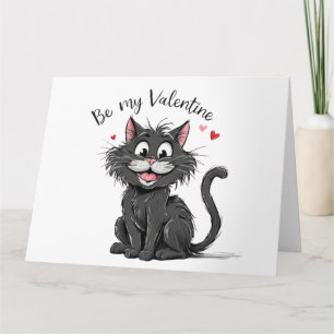 Carte Chat de la Saint-Valentin noir