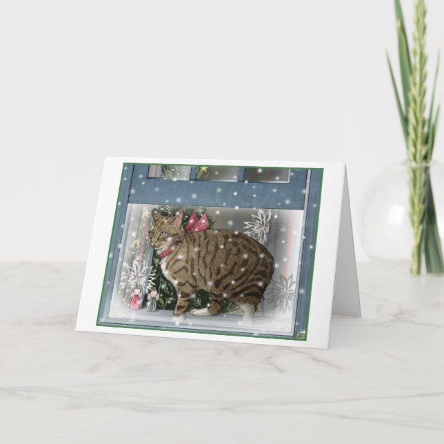 Carte Chat de neige (Devant)