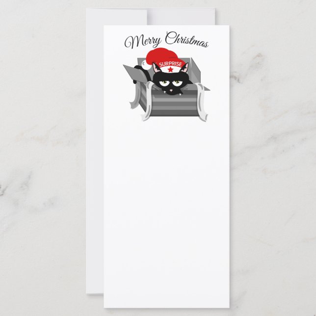 Carte Chat de Noël amusant (Devant)