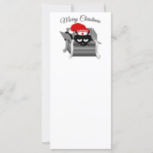 Carte Chat de Noël amusant