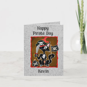 Carte chat de pirate fête