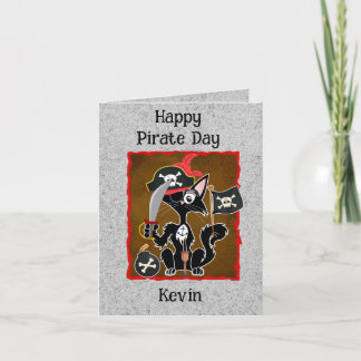 Carte chat de pirate fête