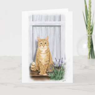 Carte Chat de porte de lavande