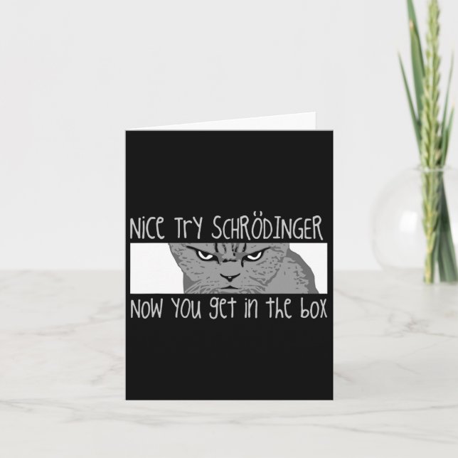 Carte Chat de Schrodinger - Physicien (Devant)