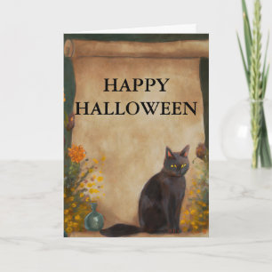 Carte Chat d'Halloween éffrayant