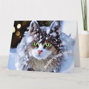 Carte Chat d'hiver