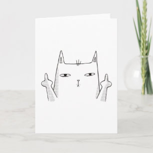 CARTE CHAT DOIGT MOYEN