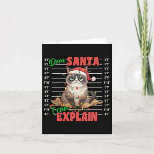 Carte Chat Drôle Mugshot Cher Père Noël Je Peux Explique