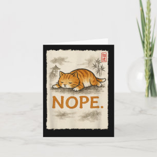 Carte Chat drôle Non Paresseux Kitten Orange Dame Amoure