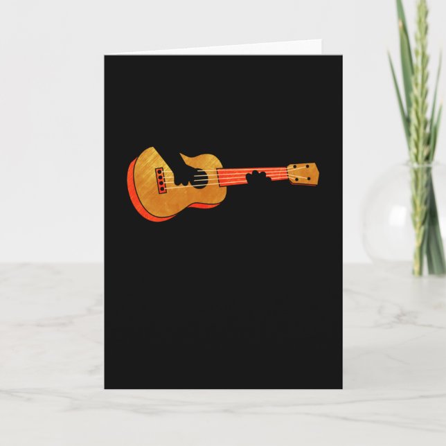 Carte Chat du joueur d'Ukulele (Devant)