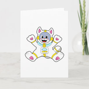 Carte Chat en tant qu'astronaute en costume