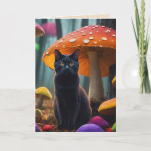 Carte chat et champignons