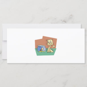 Carte Chat et cuvette de poisson