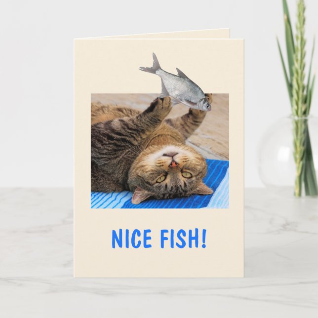Carte Chat Et Poisson Anniversaire (Devant)