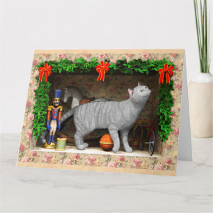 Carte Chat et trucs de Noël