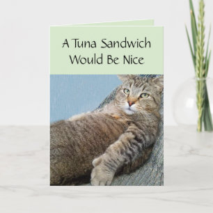 Carte Chat Et Un Sandwich Au Thon Anniversaire