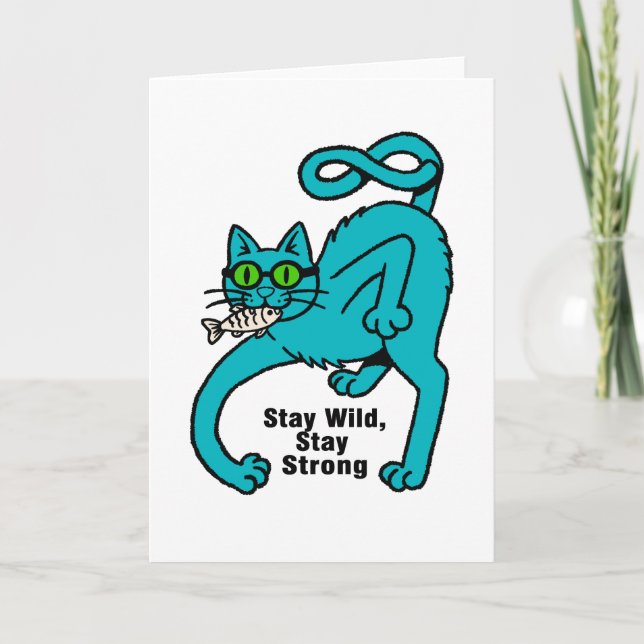 Carte Chat Expressif Excentrique (Devant)
