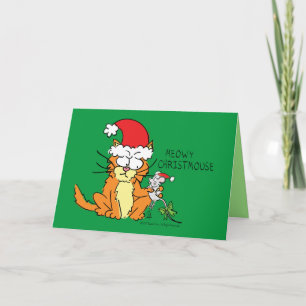 Carte Chat Funny Noël mignonne souris souris