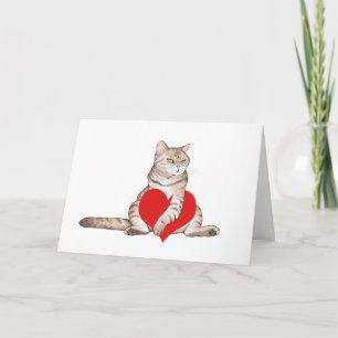 Carte Chat Grumpy minimaliste Saint-Valentin