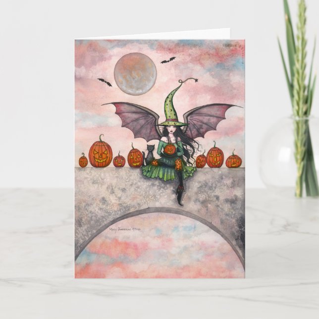 Carte Chat Halloween amusante (Devant)