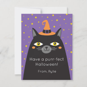 Carte Chat Halloween pour enfants