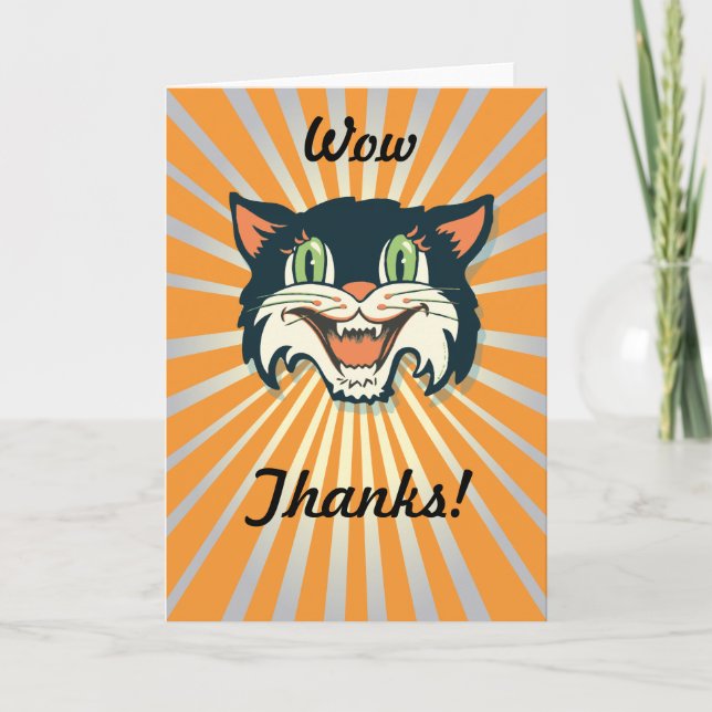Carte Chat Halloween Vintage (Devant)
