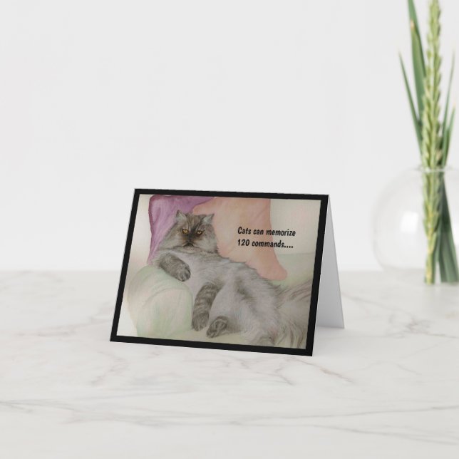 Carte Chat humoristique étant un CAT (Devant)