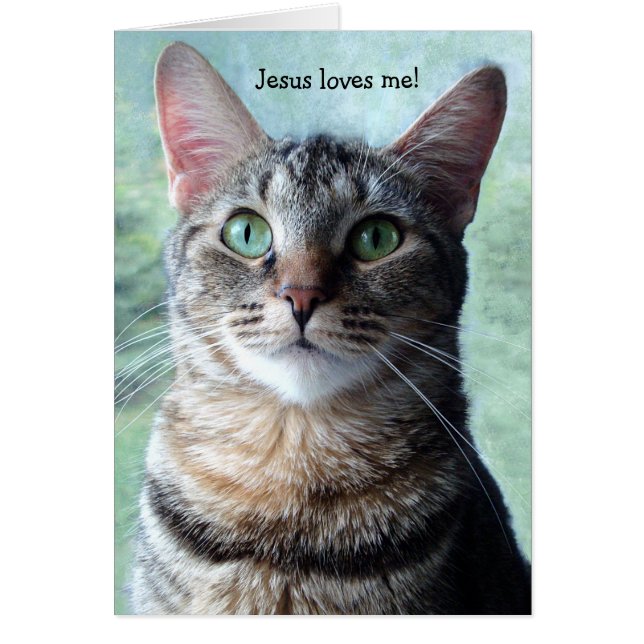Carte chat Jésus m'aime (Devant)