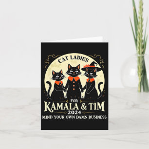 Carte Chat Ladies Pour Kamala Et Tim 2024 Vintage Usa El